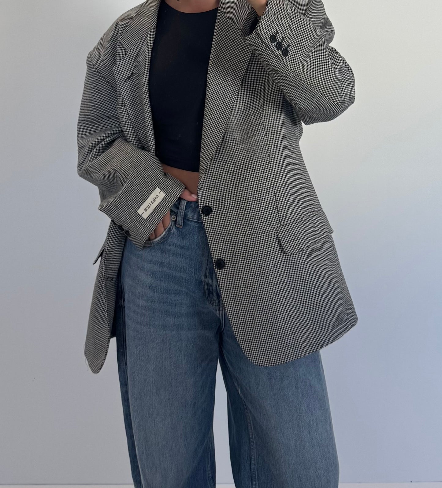 Vintage Blazer Zwart/Wit No.144
