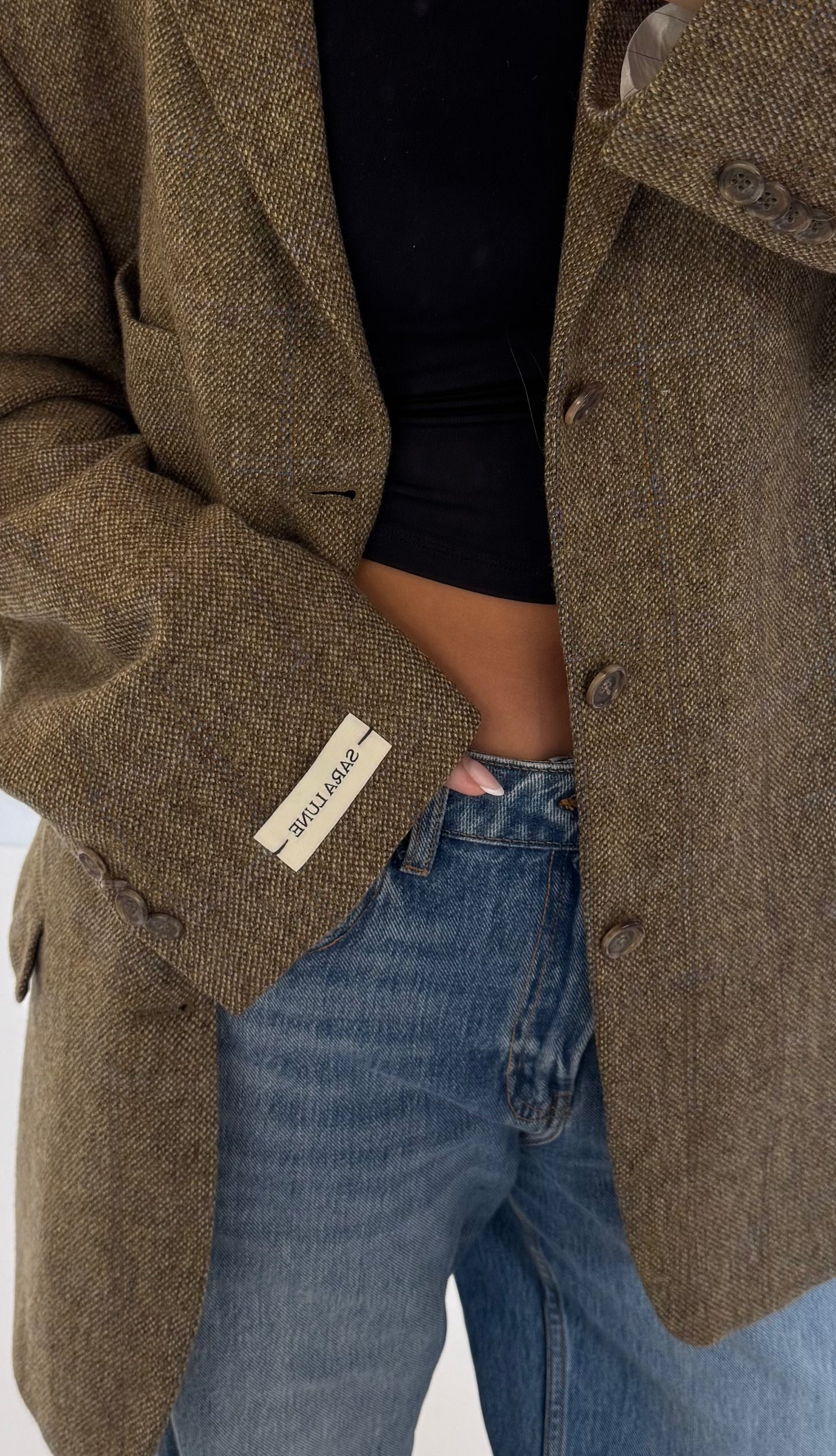 Vintage Blazer Bruin/Groen No.141