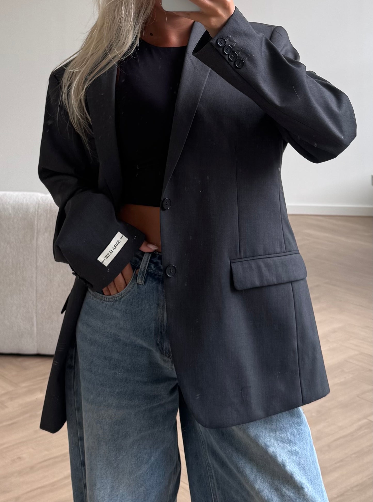 Vintage Blazer Donkergrijs No.167