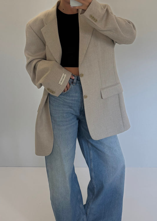 Vintage Blazer Beige Oversized No.118