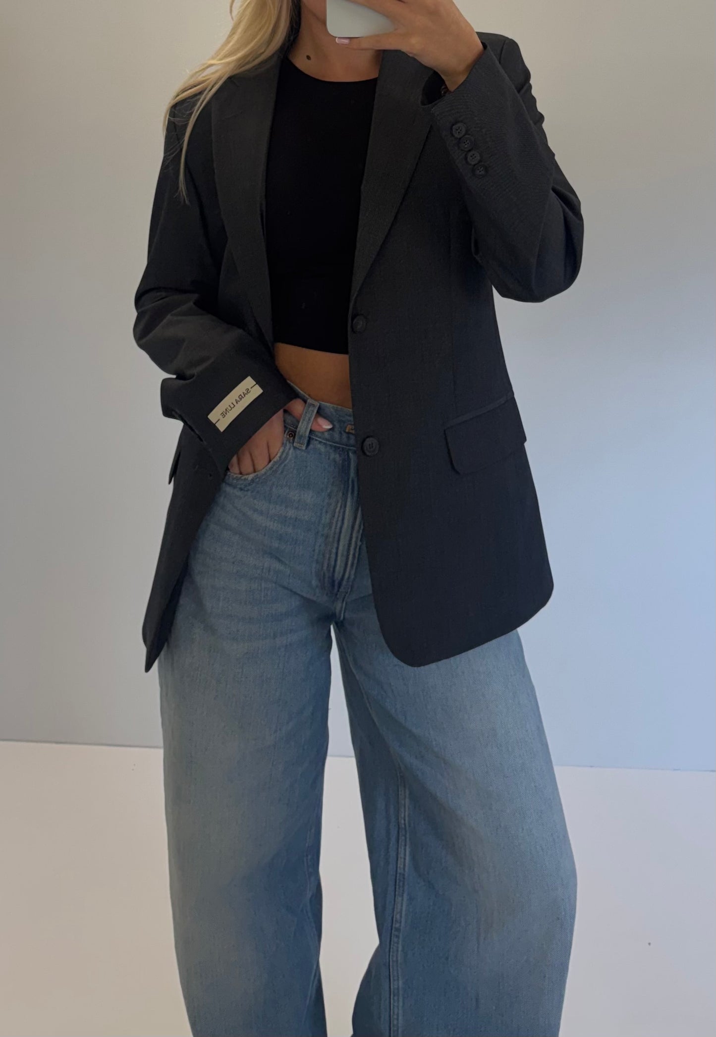 Vintage Blazer Donkergrijs No.107