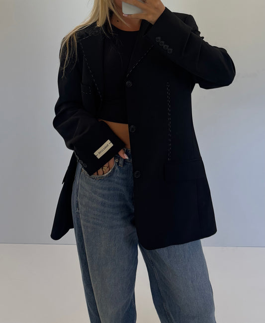 Vintage Blazer Zwart Detail No.46