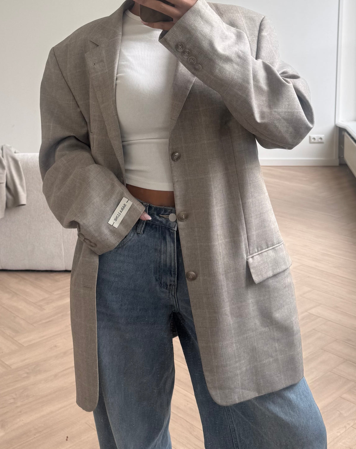 Vintage Blazer Grijs Oversized No.169