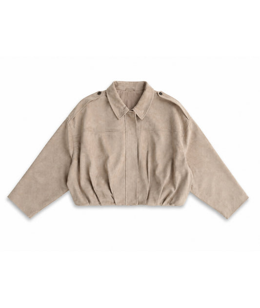 Suede Look Jacket Beige