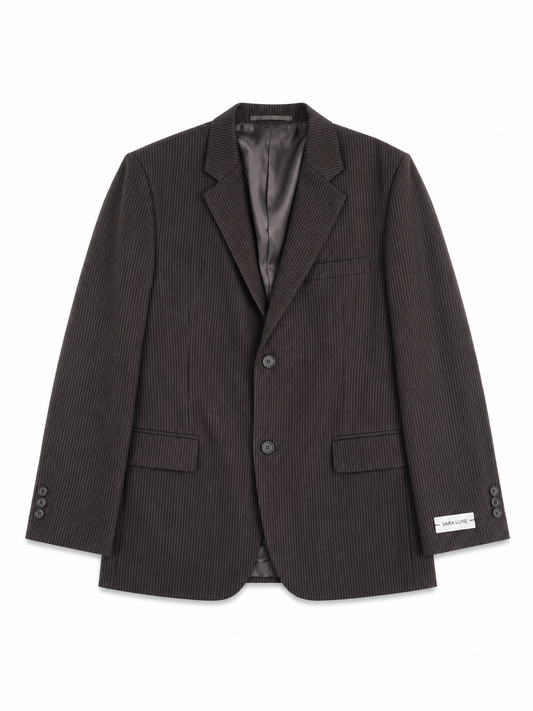 Vintage Blazer Bruin Gestreept No.145