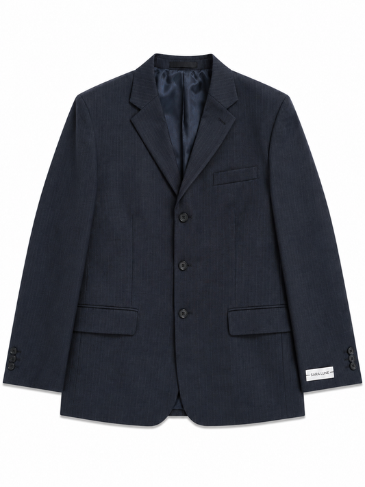 Vintage Blazer Zwart Gestreept No.97
